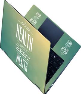 Flipkart SmartBuy _All Panel_ Health is wealth_Premium laptop Skin_ Vinyl Laptop Skin Compatible for 1...