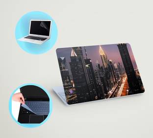 SDM 3in1 laptop skin with track-pad & SCREEN GAURD (building) 15.6 inch Vinyl Laptop Skin Compatible f...