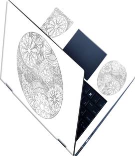 SCOTLON _All Panel_Black round rangoli_ Vinyl Laptop Decal 15.5