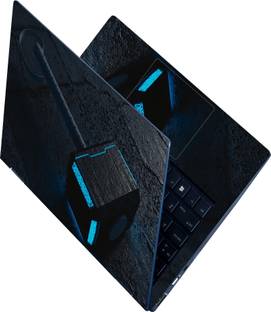 Flipkart SmartBuy Full Body Laptop Skin Sticker - Thor Blue Neon Hammer_Uv Self Adhesive Vinyl Laptop Skin Compatible for 15.6 inch