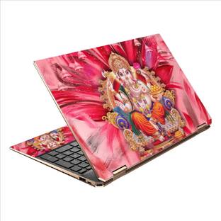 Sai WallBazaar Ganesh ji laptop skin sticker decal for all laptop - size 16x11 inch Vinyl Reusable Laptop Skin Compatible for 16 inch