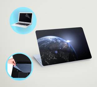 SDM 3in1 laptop skin with track-pad & SCREEN GAURD (rotating earth) 15.6 inch Vinyl Laptop Skin Compat...