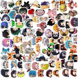 PRINTHUA Anime Laptop Sticker for Programmer, Coder & IT Professionals Pack of 100 Vinyl, Residue Free, Water Proof Laptop Decal 15.5