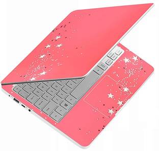 INDIA SHOPERS Full Body Laptop Skin Sticker Cover-Stars On Light Pink Self Adhesive Stretched Vinyl Laptop Skin Compatible for 15.6 inch