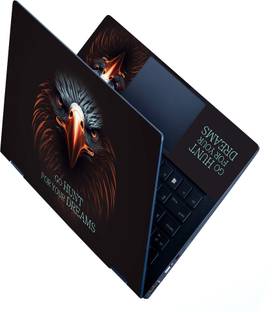 Anweshas Full Panel Laptop Skin For 15.6 inches Laptop -Eagle Face Go Hunt Dreams Stretchable Vinyl - Easily Cover Corners Laptop Decal 15