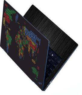 INDIA SHOPERS Full Body Laptop Skin For 14 to 15.6 inch Laptop - World Map Multicolor Self Adhesive Stretched Vinyl Laptop Skin Compatible for 15.6 inch