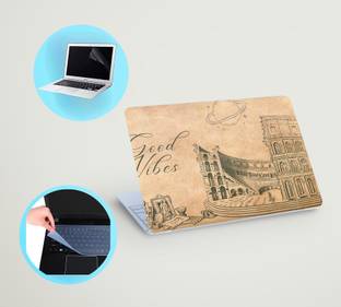 SDM 3in1 laptop skin with track-pad & SCREEN GAURD (Good Vibes) 15.6 inch Vinyl Laptop Skin Compatible...