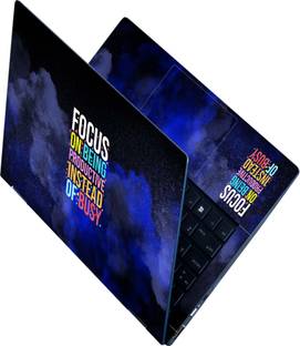 FineArts Full Body Laptop Skin Sticker For 14 to 15.6 inch Laptop - Focus Blue Smoke Self Adhesive Str...