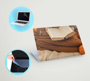 SDM 3in1 laptop skin with track-pad & SCREEN GAURD (reading book) 15.6 inch Vinyl Laptop Skin Compatib...