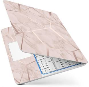 Techfit Full Body Laptop Skin Fits Upto 15.6 Laptop - Pink Rose Gold Self Adhesive Vinyl Laptop Decal 15.6