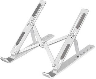 svaagat Laptop Stand Height Adjustable Aluminum Tablet Stand Fold able Portable Desktop Laptop Stand Height Adjustable Aluminum Tablet Stand Fold able Portable Desktop Holder Compatible with All Laptops (Up to 14 inch) Aluminium Floor and Desk Stand Rotatable Laptop Stand with Adjustable Height Compatible with Universal Laptops