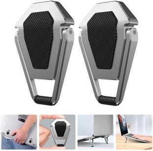 TECHGEAR Portable Invisible Laptop Stand-2pcs,Mini Aluminum Cooling Pad Aluminium Desk Stand Rotatable Laptop Stand with Adjustable Height Compatible with Universal Laptops