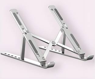 PREMBROTHERS Aluminum Alloy Adjustable, Portable, Foldable, Ergonomic, Tablet Laptop Stand_Silver-01 Aluminium Desk Stand Laptop Stand with Adjustable Height Compatible with Universal Laptops