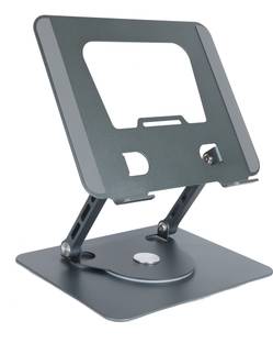 Voltaura Foldable Lightweight Laptop Riser for Work, Study & Travel - Portable & Durable J18 Ergonomic Adjustable Alloy, Foldable, Height Adjustable, Anti-Slip Design Steel Floor and Desk Stand Rotatable Laptop Stand with Adjustable Height Compatible with Universal Laptops