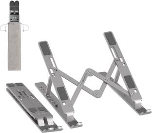AMKETTE Ergo Fold Aluminum Alloy, Portable and Foldable 15.6 inch Aluminium Desk Stand Rotatable Laptop Stand Compatible with Universal Laptops
