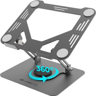AMKETTE Ergo Hi-Rise 360 Metal 15.6 inches Carbon Steel Desk Stand Rotatable Laptop Stand with Adjustable Height Compatible with Universal Laptops