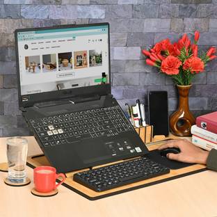 GIFT KYA DE Lap Desks All-in-1 Table Top for Laptop With Mouse Pad & Desk Organizer Coaster Wooden Floor and Desk Stand Rotatable Laptop Stand with Adjustable Height Compatible with Universal Laptops