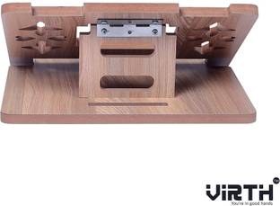 Virth Portable Wooden Laptop Stand Handmade Wooden Laptop Stand for Desk, Office Table Wooden Laptop Holder Wooden Floor and Desk Stand Rotatable Laptop Stand with Adjustable Height Compatible with Universal Laptops
