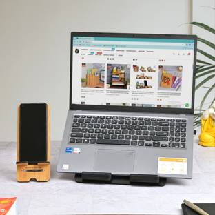 GIFT KYA DE Portable Wooden Laptop & Mobile Stand Compatible With All - Eco Friendly / Combo 4T-CEXG-WMYG Laptop Stand