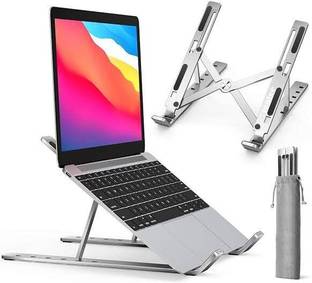 Grafton Aluminum Laptop Computer/Holder Compatible with macbook ,laptop Foldable Desktop Holder Aluminium Floor and Desk Stand Laptop Stand with Adjustable Height Compatible with Universal Laptops
