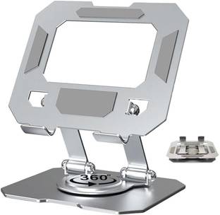 Bitline Rotating Base Aluminum Tabletop Ergonomic Foldable Portable Laptop Stand 360° Rotating Ergonomic Laptop Stand: Adjustable Height Multi-Angle Foldable Aluminium Desk Stand Rotatable Laptop Stand with Adjustable Height Compatible with 26 - 35 cm Laptops