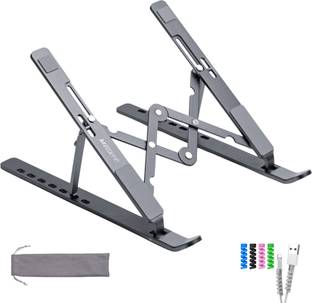 MegaStro Pro Edition Laptop Stand for Desk with 7 Adjustable Angles comes with a Mobile Stand, A Set Wire Protector and 2 Pouches Aluminium Desk Stand Laptop Stand with Adjustable Height Compatible with Universal Laptops