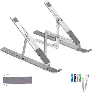 MegaStro Pro Edition Laptop Stand for Desk with 7 Adjustable Angles comes with a Mobile Stand, A Set Wire Protector and 2 Pouches Laptop Stand