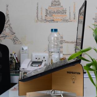PreBuy Portable Laptop Stand Wooden Floor and Desk Stand Rotatable Laptop Stand Compatible with 36 - 39cm Laptops