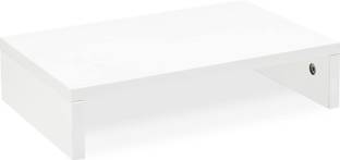 UniShop 14.2 inch White Monitor Stand Riser, Wood Monitor Riser Wooden Desk Stand Laptop Stand Compatible with Universal, 26 - 35 cm Laptops