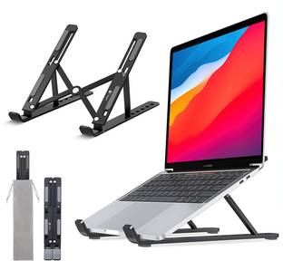 Tygot Tygot laptop cooling stand Laptop Stand with Adjustable Height, Foldable & Portable for Laptops, MacBooks Aluminium Desk Stand Laptop Stand with Adjustable Height Compatible with Universal Laptops