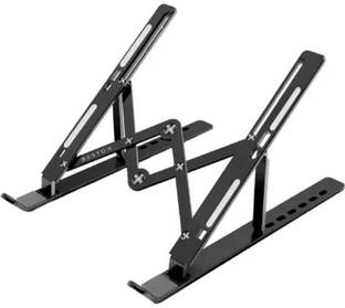 BRICKHEAD BLACK LAPTOP STAND Aluminum Alloy Adjustable, Portable, Foldable, Ergonomic, Tablet Laptop Stand_01 Aluminium Floor and Desk Stand Laptop Stand with Adjustable Height Compatible with Universal Laptops