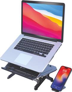 Portronics My Buddy Hexa 33 Laptop Stand with Phone Holder, Four Legs, Foldable Design, Posture Support Plastic Desk Stand Laptop Stand with Adjustable Height Compatible with Universal Laptops