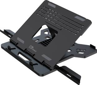 ELV DIRECT Adjustable Foldable Laptop Stand with 2 Attached Phone Stands, for Laptops ABSLAPSTNDBLK11 Laptop Stand
