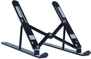 StealODeal Laptop Stand 6 Angles Adjustable Aluminum Ergonomic Foldable Portable Desktop Holder Compatible with MacBook, HP, Dell, Lenovo & All Other Notebook Stainless Steel Desk Stand Laptop Stand with Adjustable Height Compatible with Universal Laptops
