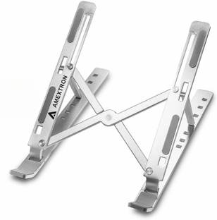 AMEXTRON Aluminium Laptop Stand Adjustable Computer Stand ALS Fold Adjustable with Cable Protectors Aluminium Desk Stand Laptop Stand with Adjustable Height Compatible with 36 - 39cm, 26 - 35 cm Laptops