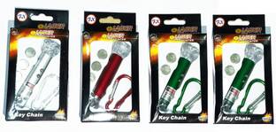 deepak badkur 3 in 1 Laser Pointer,LaserTorch with Emergency Hazard LED Light and Key Chain Hook (Pack of 1) With 3 Button Size Cells