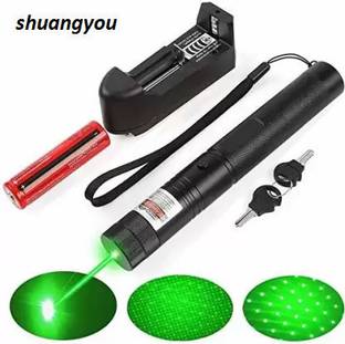 SHUANG YOU High powered Military burning Green Laser Pointer 500mn, Working Time Over 8000 Hours Rechargeable Green Laser 303 Pointer Party Pen Disco Light 5 Mile + Battery (532 nm, Green)