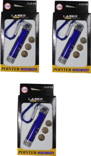 Kaizen Enterprises Laser Pointer Beam Light Laser Torch & Keychain For Kids Fun & Play (Pack of 3)