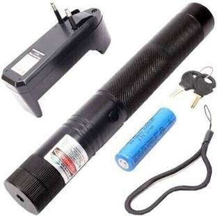 Jakha High powered Military burning Green 500mW Rechargeable Laser Pointer Party Pen Disco Light 5 Mile + Battery Torch (Black : Rechargeable)