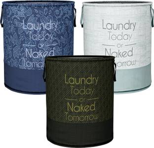 KUBER INDUSTRIES 45 L Blue, Grey, Black Laundry Basket