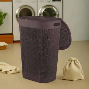 KUBER INDUSTRIES 55 L Brown Laundry Basket