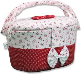 S3 Stay Blessed 4 L White, Red Laundry Basket