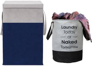 ZOVIRA 75 L Blue, Grey, Black Laundry Basket