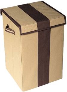 IMCREATIONS 68 L Beige, Brown Laundry Basket