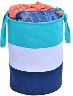 Waji Va 45 L Light Green, White, Blue Laundry Basket