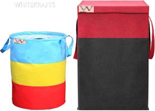 Waji Va 75 L Red, Multicolor Laundry Basket