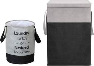 Flipkart SmartBuy 75 L Grey, Black Laundry Basket