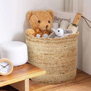 SIYA TEXTILES 25 L Brown Laundry Basket