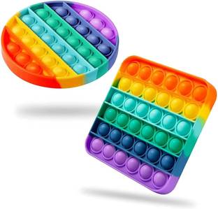 Bloombec Pop it Fidget Toys, Push Bubble Fidget Sensory Toy, Silicone Stress Relief Toy
