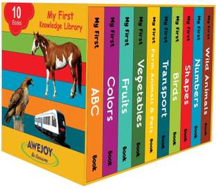 AWEJOY My First Knowledge Library: 10 Board Books -Preschool Learning & Development Kit